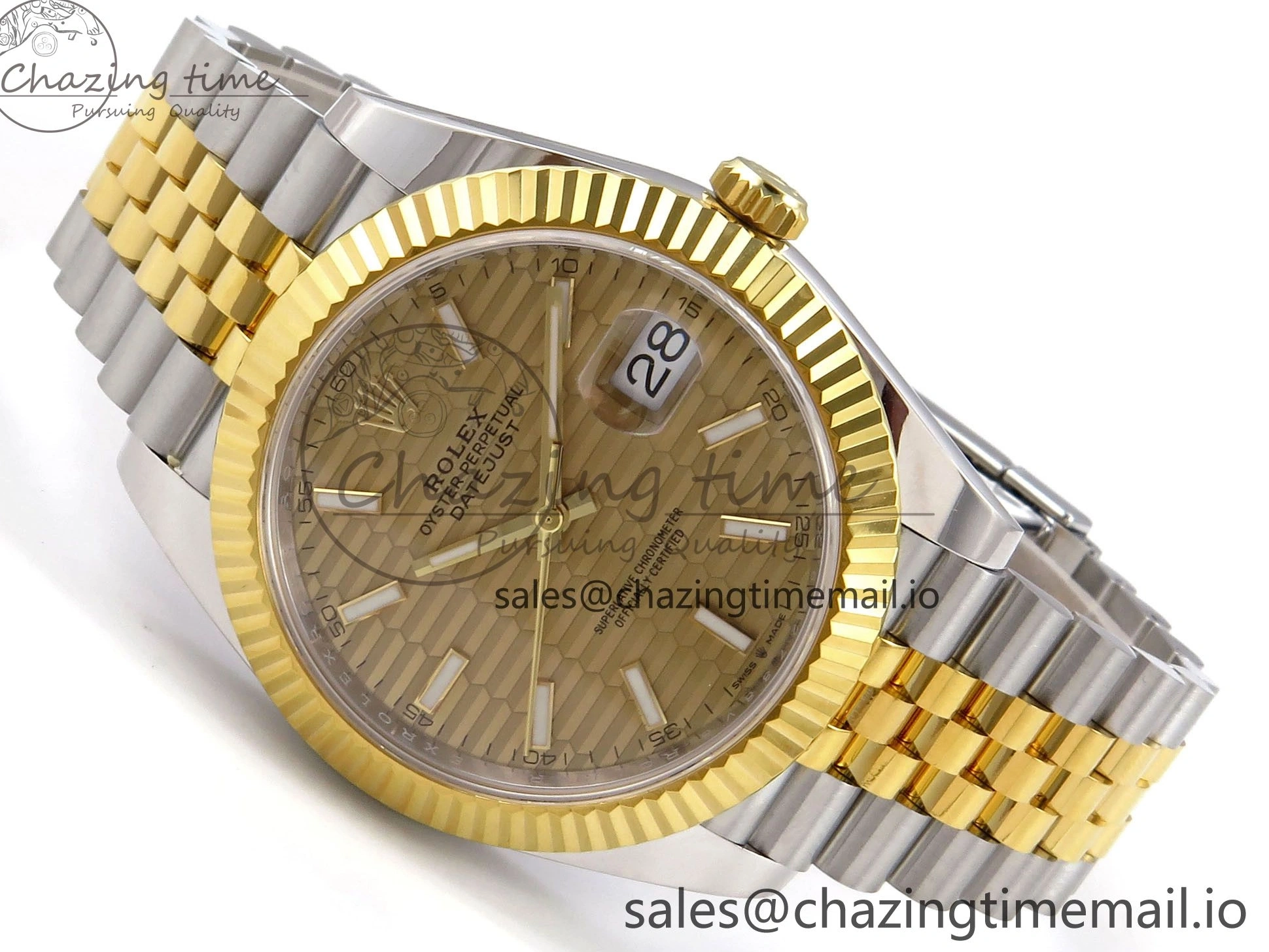 0105 Attractive DateJust 41 SS YG ARF 1:1 Best Edition 904L Steel YG Textured Stick Dial on Jubilee Bracelet SH3235 (Gain Weight) 1226